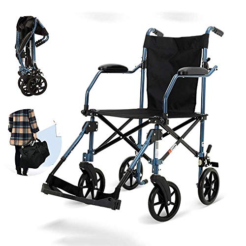 Rollstuhl, superleicht, zusammenklappbar, tragbar, für Reisen, für alte Menschen, für Behinderte, Transportstuhl, einfacher Barrow-Trolley, Flugbegleiter, schie