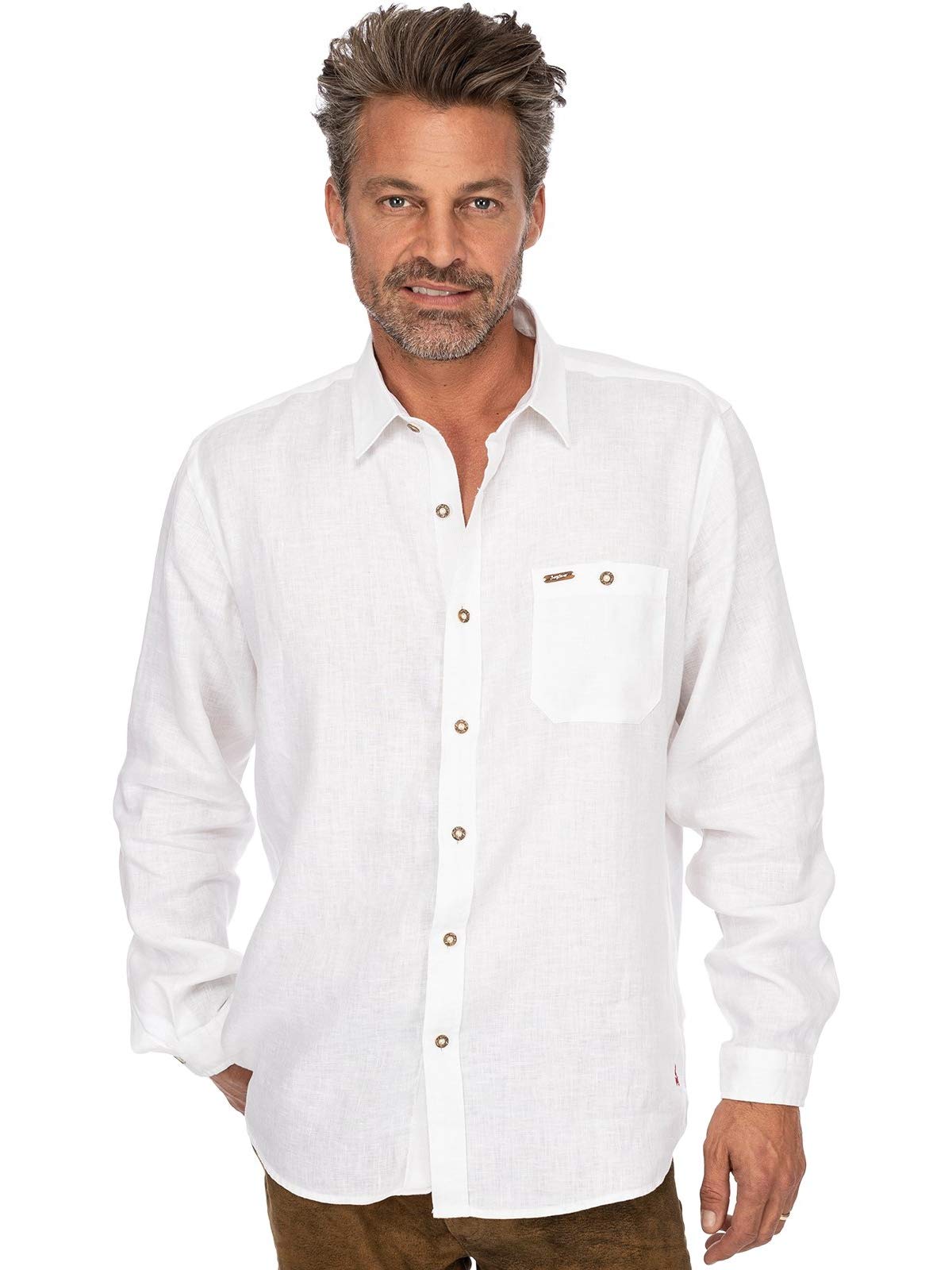Stockerpoint Herren Hemd Vincent2 Trachtenhemd, Weiß (Weiss Weiss), XX-Large (Herstellergröße: 2XL)