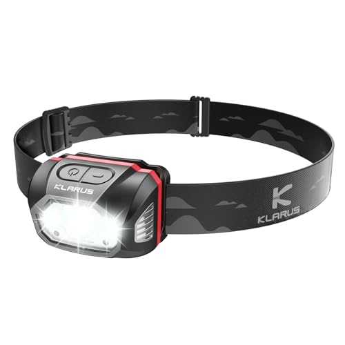 Klarus HM1 440 Lumen wiederaufladbare Gestensensor Stirnlampe, 5 Modi 70 Stunden Laufzeit, IPX6 wasserdichtes LED-Scheinwerfer für Laufen, Camping, Wandern, Jagen