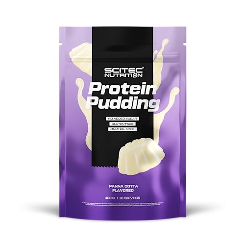Scitec Nutrition Protein Pudding, Aromatisiertes Eiweiß Puddingpulver mit Caseinat, Molkenproteinkonzentrat und mit Süßungsmitteln, Ohne Zuckerzusatz, glutenfrei, 400g, Panna Cotta