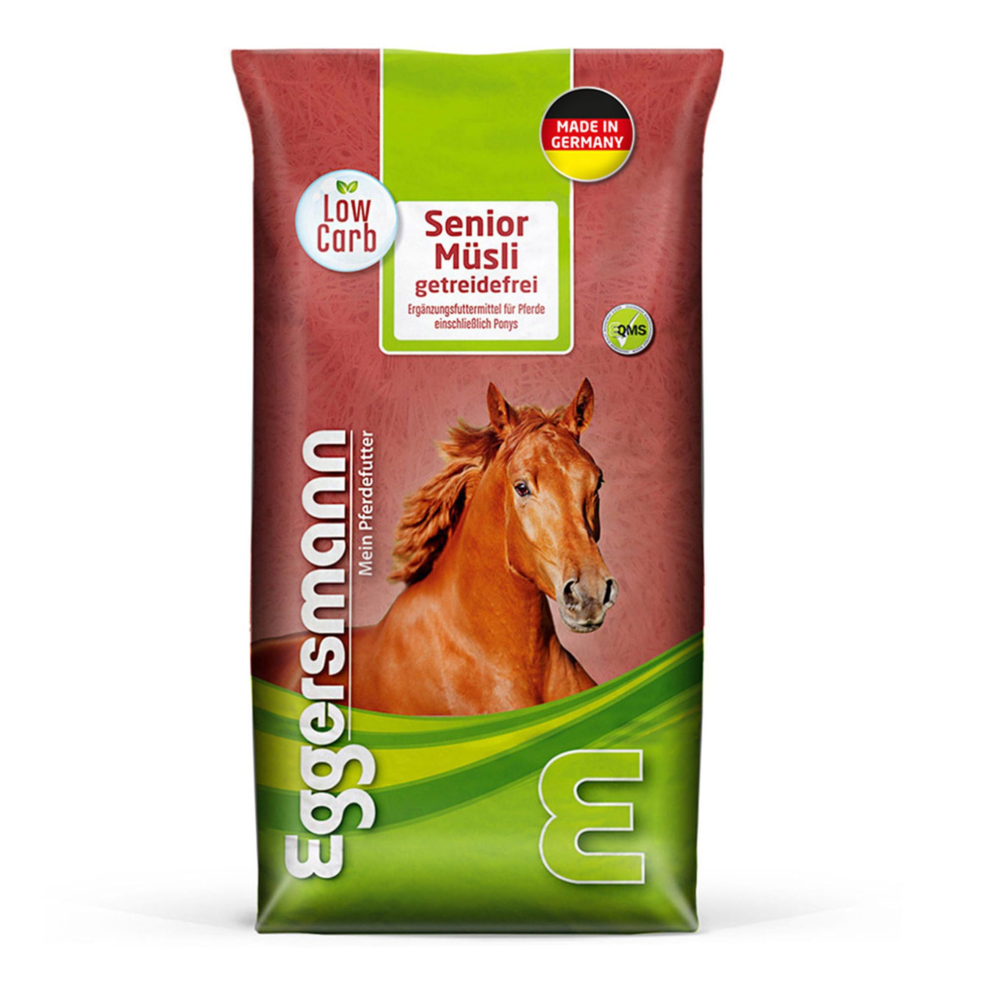 Eggersmann Pferdemüsli Senior getreidefrei - 15kg Natürliches getreidefreies Pferdefutter mit erhöhtem Energiegehalt - Pferdefutter ideal für stoffwechselkranke Pferde