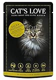 Cat´s Love Katzenfutter Nassfutter Mix Kalb & Truthahn mit Katzenminze und Leinöl (Kalb & Truthahn, 12 x 85g)