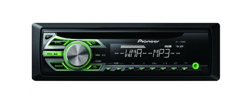 Pioneer DEH-150MPG CD RDS Tuner mit WMA/MP3 Wiedergabe und Frontbeleuchtetem Aux-In (Grün)