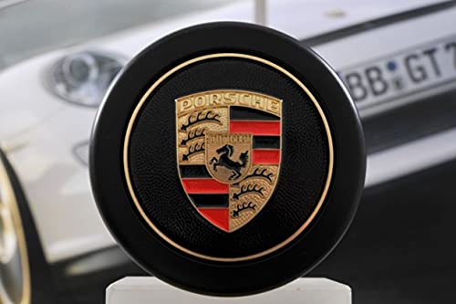 1x Porsche 911 1965-1989 Radzierdeckel schwarz Wappen farbig/Hub cap black