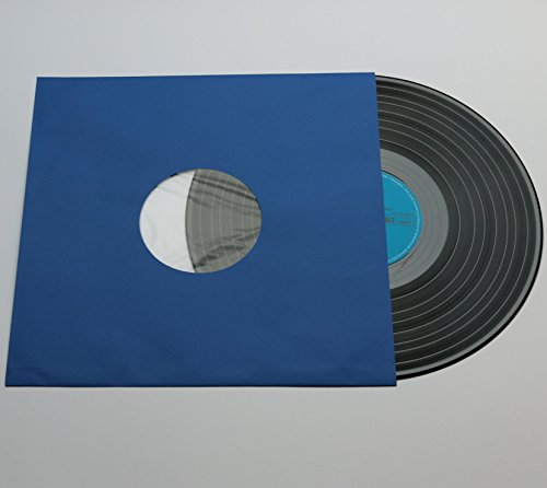 100 St. blaue Innenhüllen für Langspielplatten Maxi Single Vinyl Schallplatten 309x301/304 mm gefüttert 80 gr. Premiumpapier