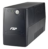 FSP Fortron FP 600 Line-Interactive USV 600 VA / 360 W, 2X Schuko, Eingang Spannungsumfang 162-290 VAC, 60/50 Hz (Auto Sensing), Simulierte Sinuskurve, Kaltstartfunktion, Ton Alarm, schwarz