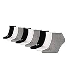 PUMA Unisex Sneaker Plain Socke, Grey/White/Black, 43/46
