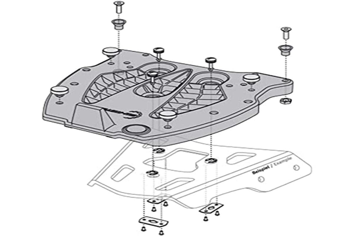 Adapter Plate for Alu-Rack Sw-Motech for Trax Top Case. Black