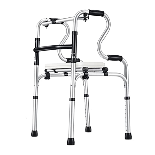 Leichter Standard-Gehwagen ohne Räder mit Sitz, Gehhilfe für Senioren mit Behinderungen, medizinische zusammenklappbare, höhenverstellbare, tragbare Gehhilfen/Duschstühle (Color : Plastic se