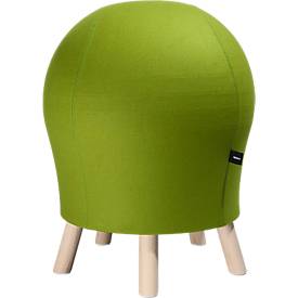 Hocker Sitness Alpine, mit integriertem Gymnastikball, Bezug 75 % Schurwolle, grün