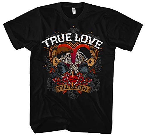 True Love Männer Herren T-Shirt | Liebe Rockabilly Gangster Bonnie Clyde (3XL)