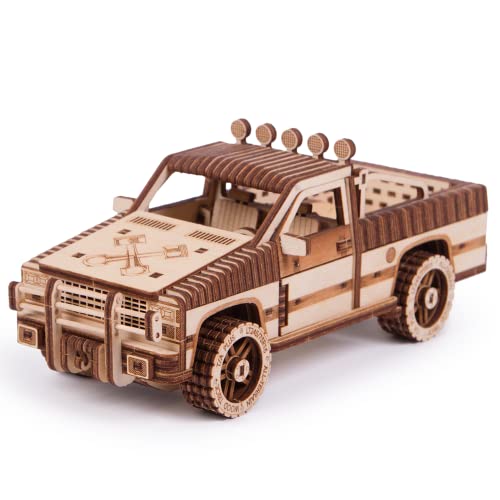 Wood Trick - Pickup WT-1500 Holzbausatz Auto mechanisches Modell,278 Teile