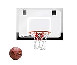 SKLZ 450 Pro Mini Basketballkorb fürs Zimmer mit Ball, Basketball Training, Mini Basketball, Mit Schutzpolster und Türhaken, Mehrfarbig, XL