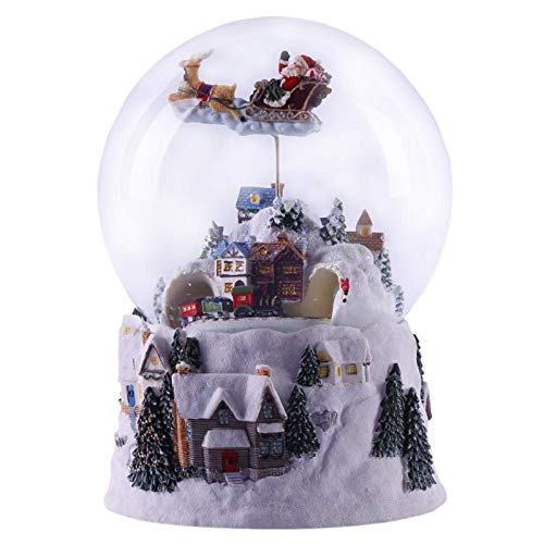Phrat Schneekugel Musikalische Weihnachten Es schneit Neuheit Nachtlicht Musikalische Schneekugel Spieluhr Desktop Ornament