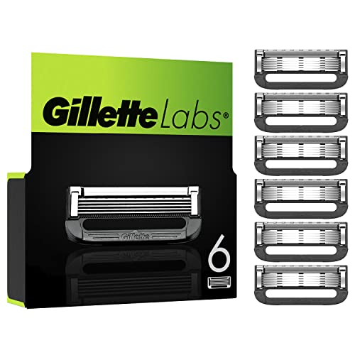 Gillette Labs Rasierklingen, 6 Ersatzklingen, für Gillette Labs Nassrasierer Herren mit Reinigungs-Element und Heated Razor