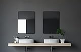 Talos Spiegel schwarz Black Living - Badspiegel schwarz in 80 x 60 cm und einem hochwertigen Aluminiumrahmen