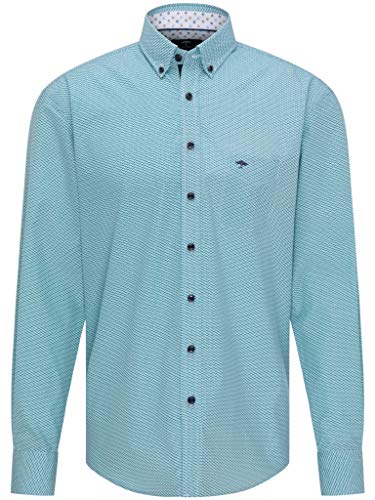 FYNCH-HATTON Herren Gepunktetes Hemd - aus Premium Baumwolle - Dot Print Langarm mit Button-Down Kragen als Business und Casual Hemd