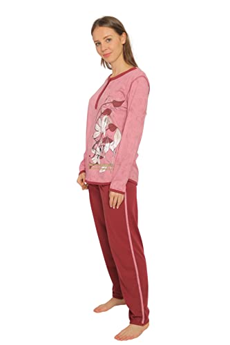 Consult-Tex Damen Pyjama, Schlafanzug, Homewear Set aus Reiner Baumwolle-Jersey Qualität DF419 (as3, Numeric, Numeric_48, Numeric_50, Regular, Regular, Bordo)