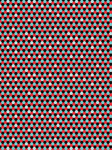 Décopatch Papier No. 719 Packung mit 20 Blätter (395 x 298 mm, ideal für Ihre Papmachés) rot schwarz, sechseckig