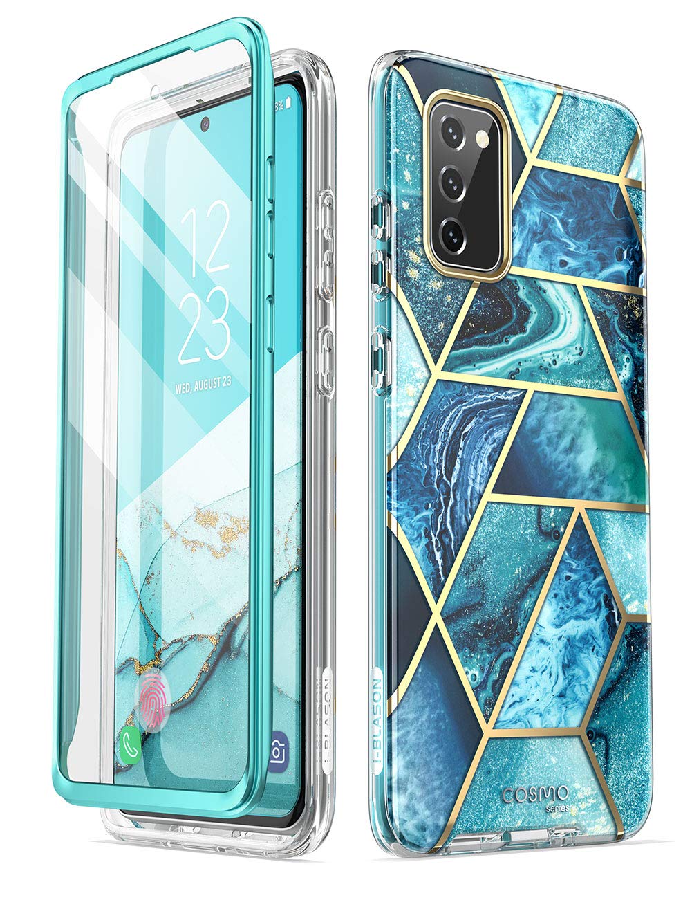 i-Blason Glitzer Hülle für Samsung Galaxy S20 Fe (6.5") 5G Handyhülle Bumper Case 360 Grad Schutzhülle Cover [Cosmo] mit Displayschutz 2020, Ocean