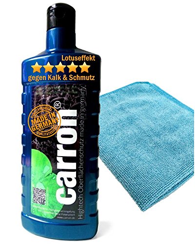 carron® Lotuseffekt Versiegelung Dusche Duschwand Glas Acryl gegen Kalk + Aktion: Microfaser-Poliertuch gratis