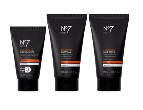 No7 Men Energizing Face Trio Moisturizer Face Wash Face Scrub