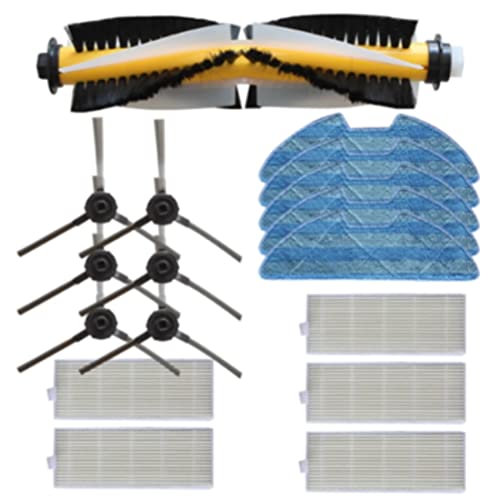 Herklotzn 1 Set Hauptbürste Seitenbürste Filter Mop Tuch Kit für RV-R500 RV R500 Staubsauger Kit Kehrmaschine Ersatzteil