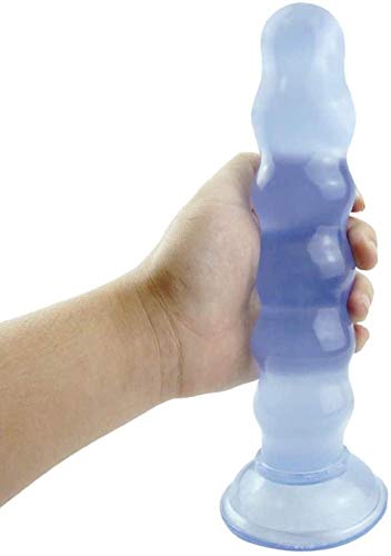 XDHN Prostata Stimulator Sexspielzeug PVC Anal Dildo Butt Plug Analplug mit Saugnapf für Anfänger Erfahrene Männer Frauen,Blue