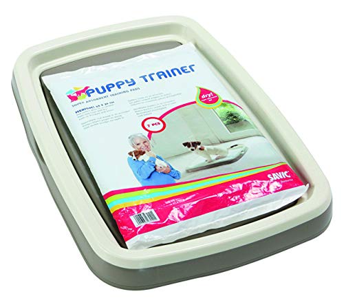 Savic Puppy Trainer Hundetoilette für Welpen, Starter-Set, Toilette mit 7 Pads, Größe M, 46,5 x 35 x 4 cm
