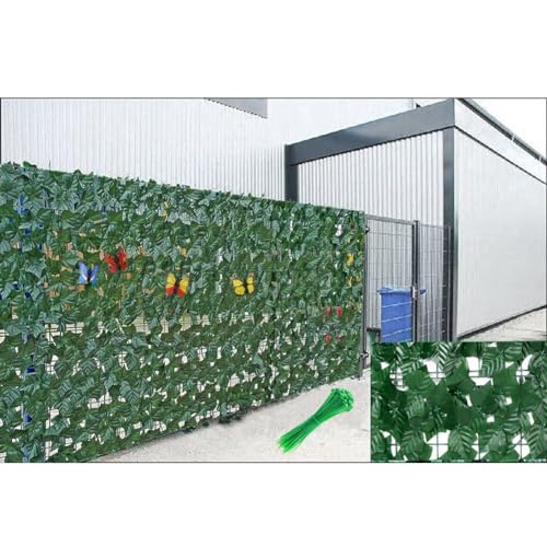 ZHEYANG Balkonumspannungen,gartensichtschutz sichtschutz Pflanzen dekorative zäune,Simulation grünes Blatt gartenzaun deko draußen(Size:1.5x11m/4.92x36.09ft)