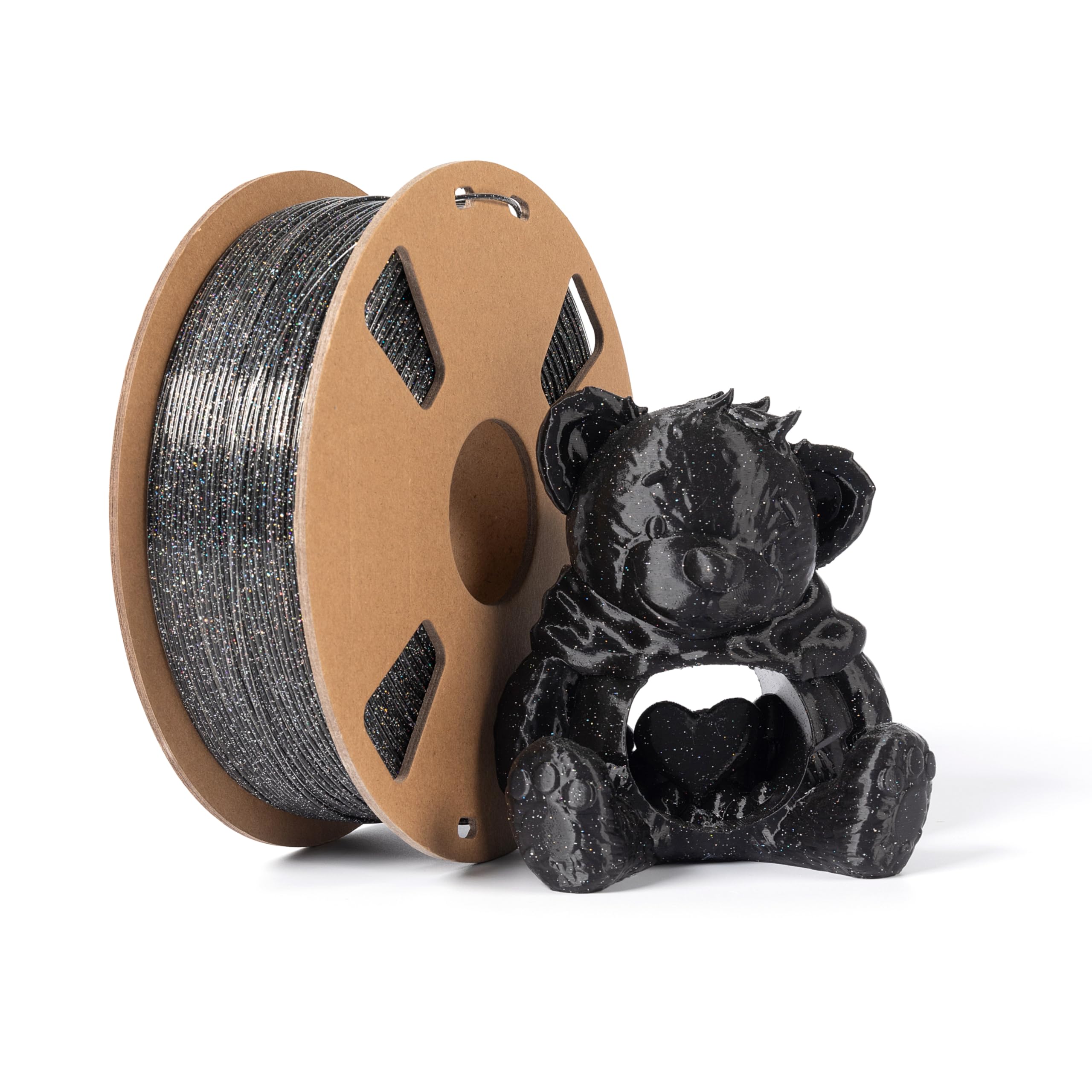 PLA-Filament, 1,75 mm, Galaxy Black, 1 kg, glänzendes 3D-Drucker-Filament, Maßgenauigkeit +/- 0,02 mm, 1 kg Spule, 3D-Druck-Filament für die meisten FDM-3D-Drucker