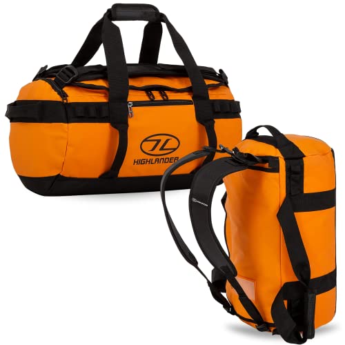 Highlander Storm Kit Bag 30 Liter Die robuste Expeditions-, Reise- und Sportreisetasche für Männer und Frauen, geeignet für alle Wetterbedingungen (Orange)