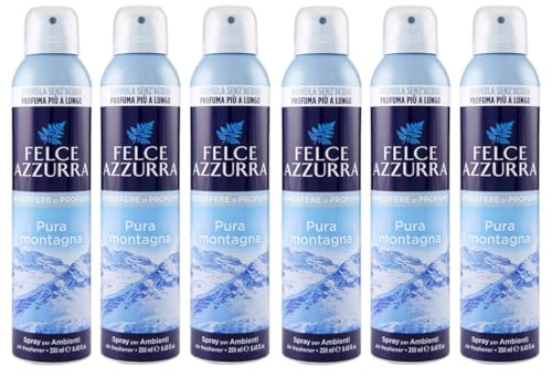 6er-Pack Felce Azzurra Pura Montagna Deodorante Ambienti,Lufterfrischer-Spray Raumsprays 250ml