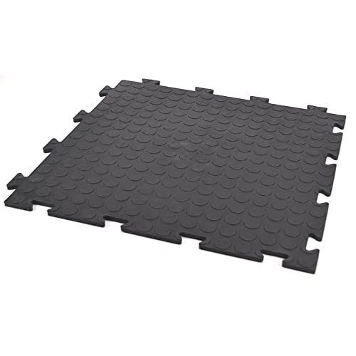 10x Fliesen schwarz PVC Boden Klick Fliesen Platte Klicksystem Garage Werkstatt Camping Kunststoff