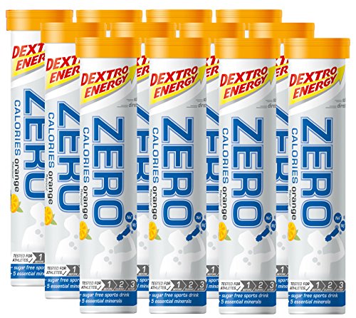 Elektrolyte Sport Tabletten Dextro Energy | 12x20 Elektrolyt Tabletten | Orange Geschmack | Zero Calorie Drink | Mineralstoff Tabletten | Vegan & Zuckerfrei