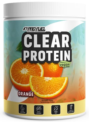 Clear Protein Vegan 360g ORANGE - unglaublich leckerer & erfrischender Protein-Drink - vegane Clear Whey Protein/Iso Clear Alternative mit hochwertigem Erbsenproteinhydrolysat - 56% Protein