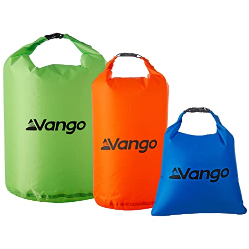 Vango Wasserdichte Trockentaschen für Camping, Kajakfahren, Klettern, Radfahren usw, Verschiedene, 1 x Large, 1 x Medium & 1 x Small, Kompakt