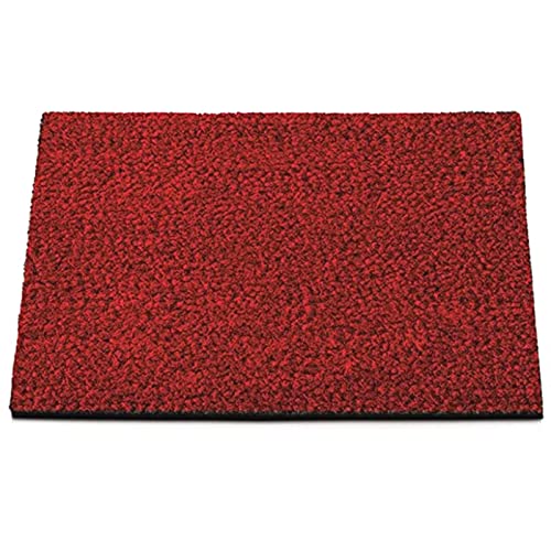 KARAT Fußmatte Kokos - Türmatte - Schmutzfangmatte - Kokosmatte mit Rutschfester Rückseite (Rot, 80x100 cm | 1,7 cm)
