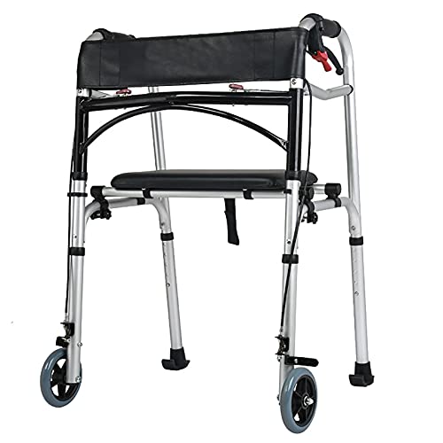 Rolling Walkers für Senioren mit Sitz und Bremsen und hochklappbaren Rädern, leichte mobile Gehhilfe für große Personen/Erwachsene/Behinderte, Belastung 398 lbs (Color : 2 wheels)
