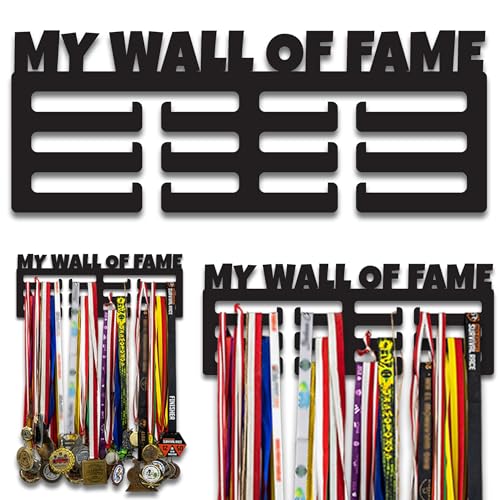 VAILANTES Medaillenhalter My Wall of Fame Motiv Fußball Geschenk Karate Triathlon Marathon Taekwondo Handball Leichtathletik Läufer Judo Schwimmer Fussball Sportler Geschenke Medaillen Aufbewahrung