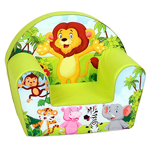 DELSIT Kindersessel Babysessel Kinder Sessel Baby Sitz Kindermöbel für Jungen Zoo Grün