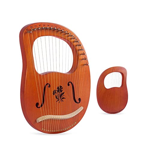 UNbit Leierharfe 16 19 Saiten aus Holz Mahagoni Leierharfe Klassisches Musikinstrument Harfe