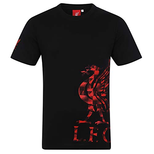 Liverpool FC - Herren T-Shirt mit Printmotiv - Offizielles Merchandise - Schwarz - Logo am Ärmel - XL