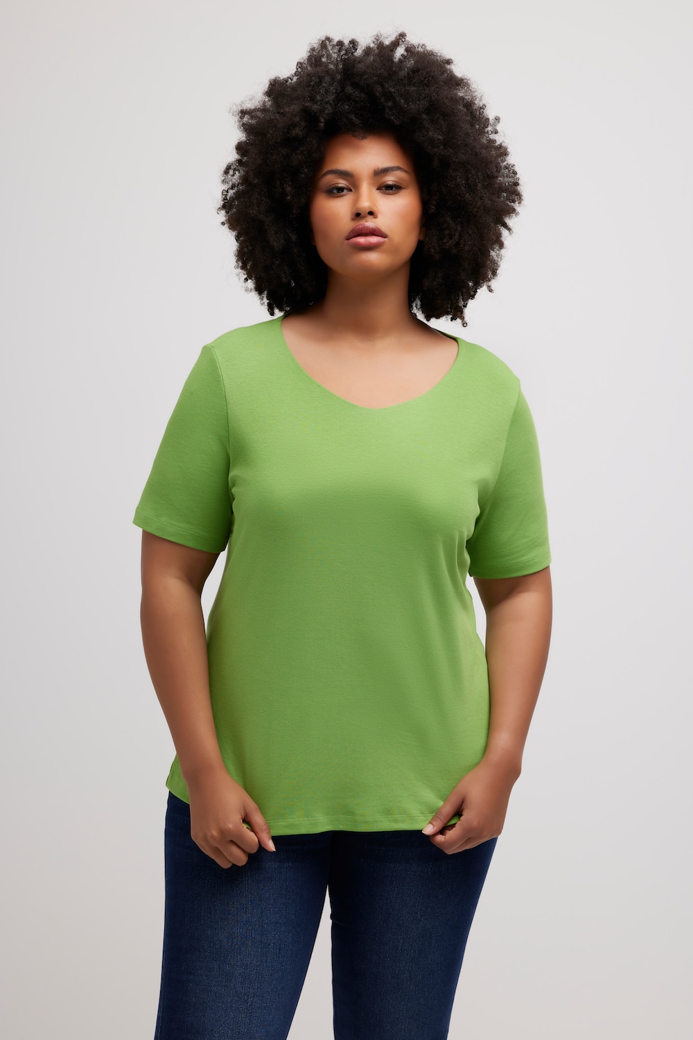 Große Größen Shirt, Damen, grün, Größe: 54/56, Baumwolle, Ulla Popken