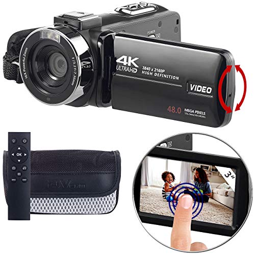 Somikon 4K Videokamera: 4K-UHD-Camcorder mit Sony-Sensor; Touch-Display, HD mit 120 B./Sek. (Sony Videokamera)