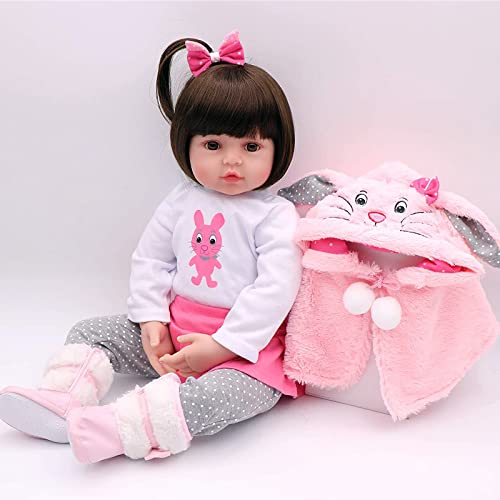 ZIYIUI Simulation Reborn Babypuppen 22 Zoll 55 cm Reborn Babys Weiche Vinyl Silikon Lebensechte Reborn Dolls Reborn Toddler Mädchen Junge Spielzeug Weihnachten Geschenk