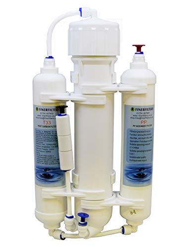 FINERFILTERS Umkehrosmose Aquarium-Wasserfiltersystem, kompakt, 3-stufig, tropische Fische, Diskus und Marine, mit 100 GPD Membran