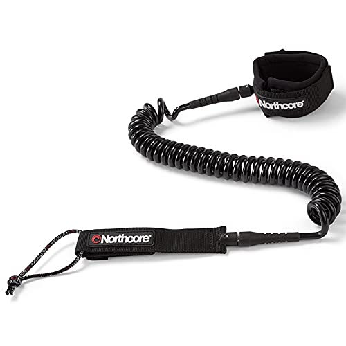 Northcore Surf- und Wassersportzubehör ? 10 Fuß SUP Stand Up Paddle Boarding Coiled Leash/Strap ? Schwarz