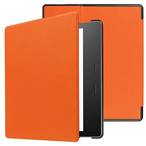 Hülle Für 7 Zoll Amazon 2019 Kindle Oasis 3 Und Für Amazon 2017 Kindle Oasis 2 Slim Flip Leather Ereader Cover Case Waterproof Simple Style, Orange