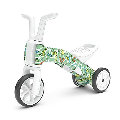 Chillafish Bunzi FAD Laufrad und Dreirad, 2-in-1 Spielfahrzeug für 1-3-jährige, höhenverstellbares Baby Dreirad und erstes Laufrad in einem, leise Nicht markierende Räder - Girafitti